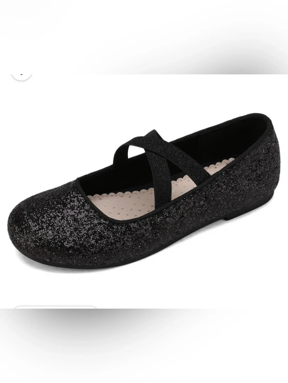 Dream Pairs Girls Black Glitter Mary Jane Flats | Like New | Size 1 Youth
